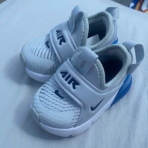 Nike Kids White and Blue Air Strap Sneakers